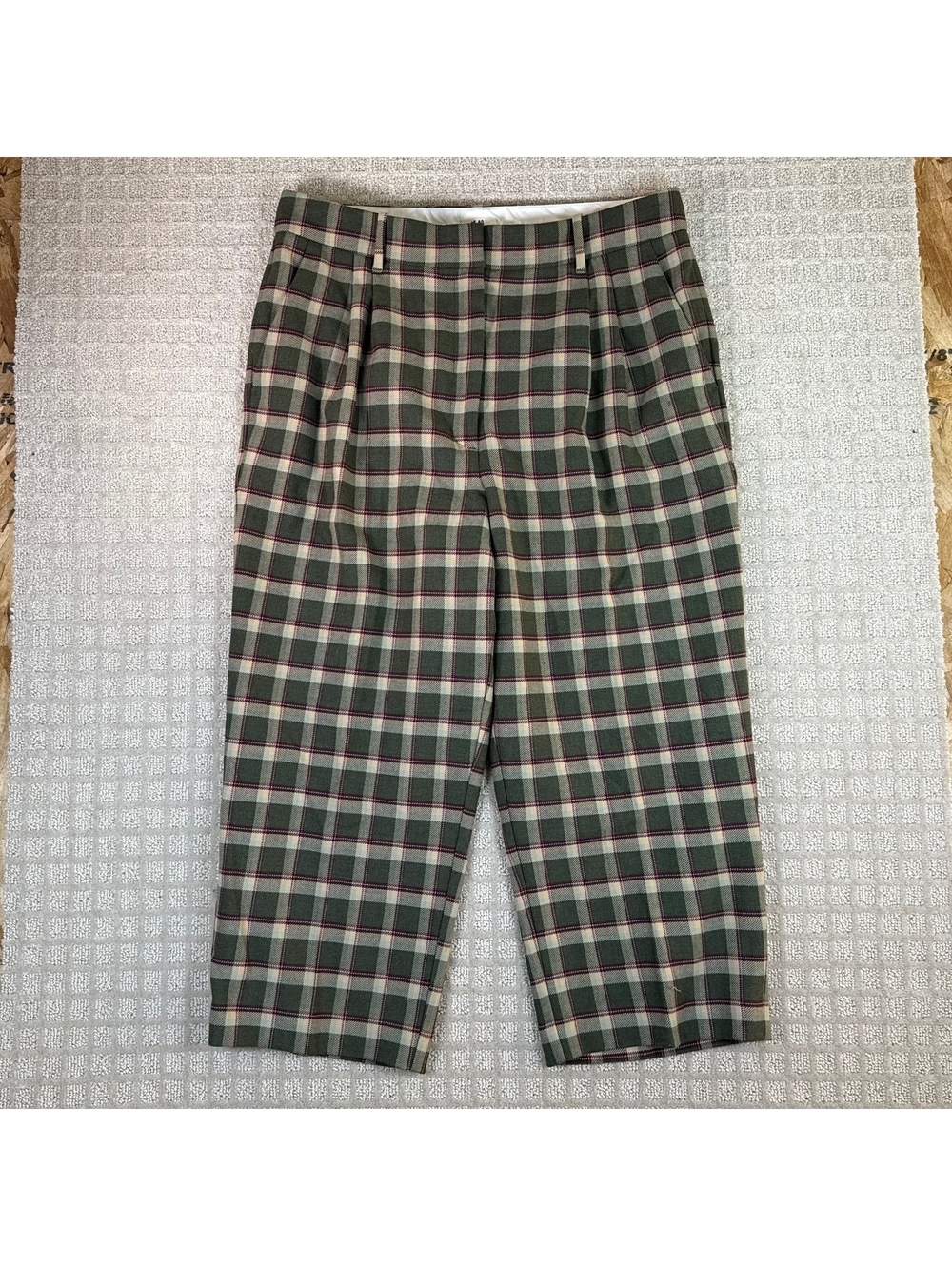 Wilfred Plaid Cropped Pants Green 16 Women’s